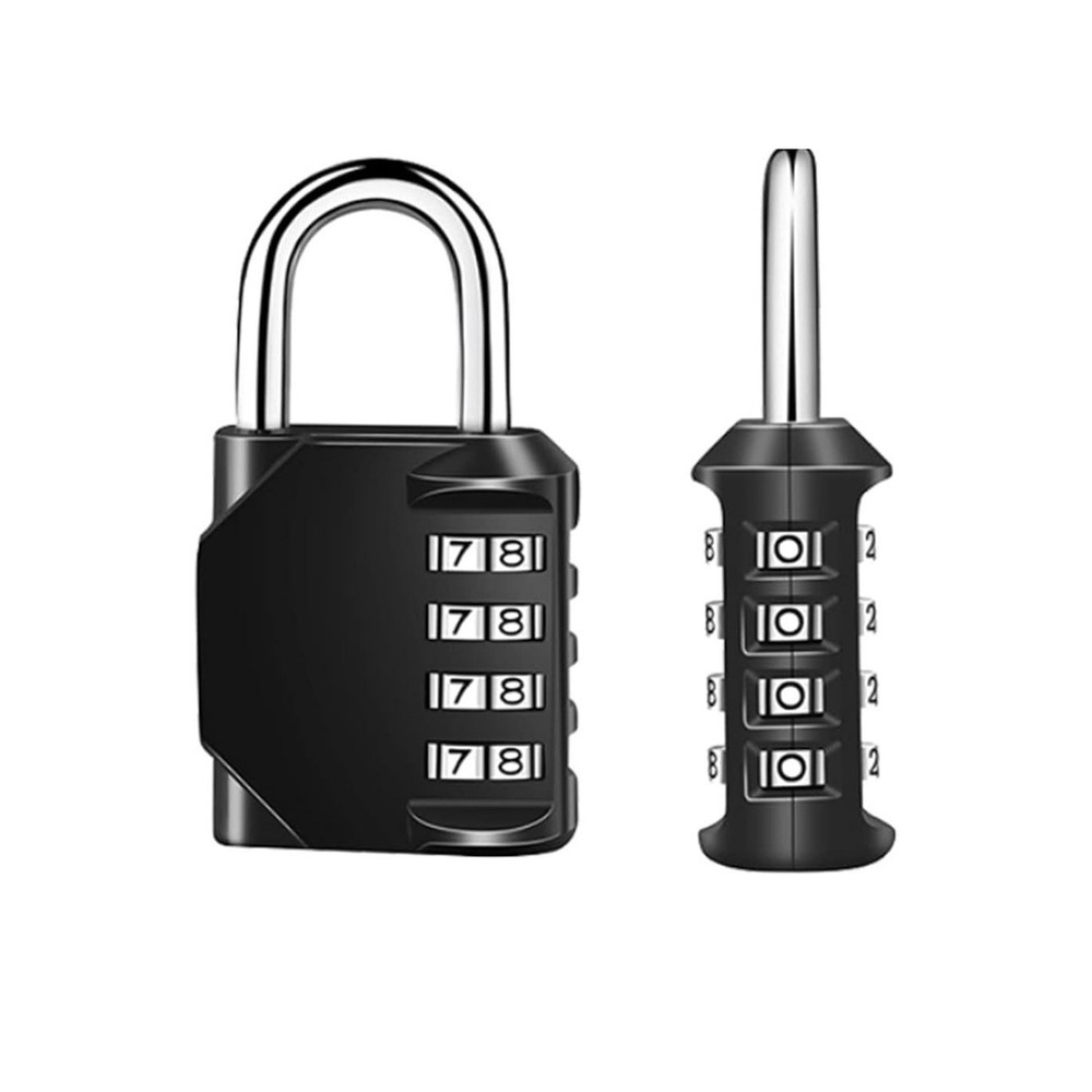 Combination Lock Resettable 4-Digit‎ Anti Rust Weatherproof Padlock Metal Locks